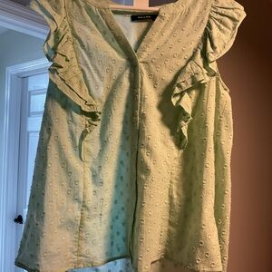 Doe & Rae Mint Green Ruffled Blouse